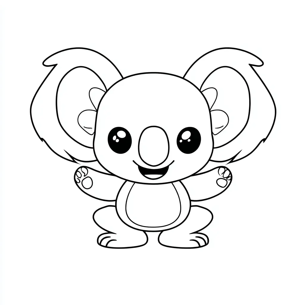 Dibujo de pequeño koala cartoon para colorear