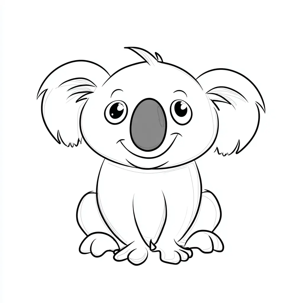 Dibuo de koala de ojos brillantes para colorear