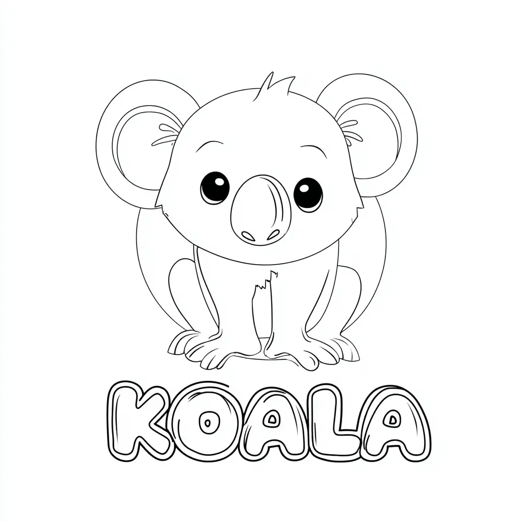 Dibujo de logotipo de koala para colorear