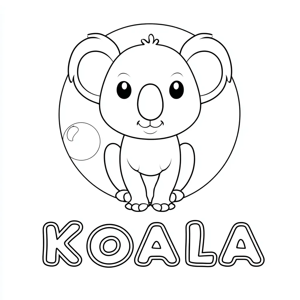 Dibujo de etiqueta de koala para colorear