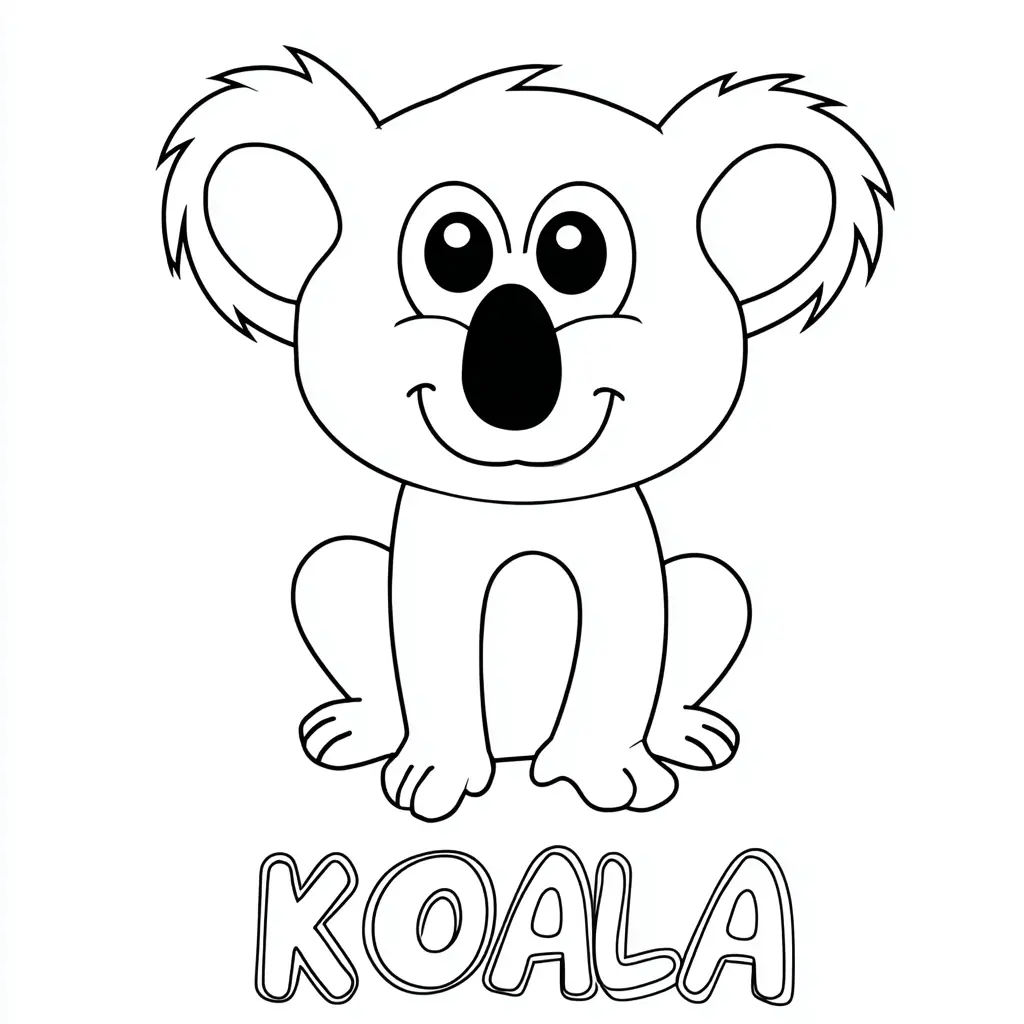 Dibujo de cartel de koala para colorear