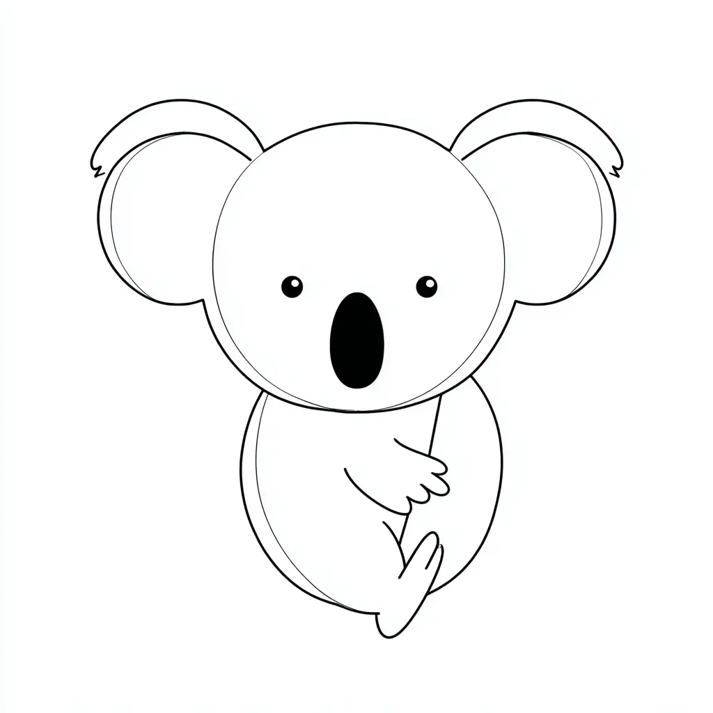 Dibuo de koala de círculos para colorear