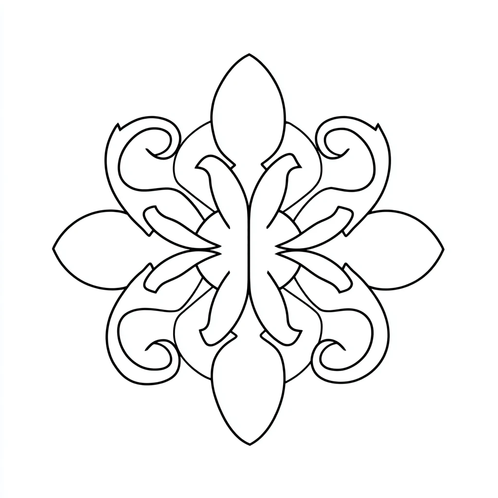 Dibujo de mandala de flor de lis gótica para colorear Dibujo de mandala de flor de lis gótica para colorear