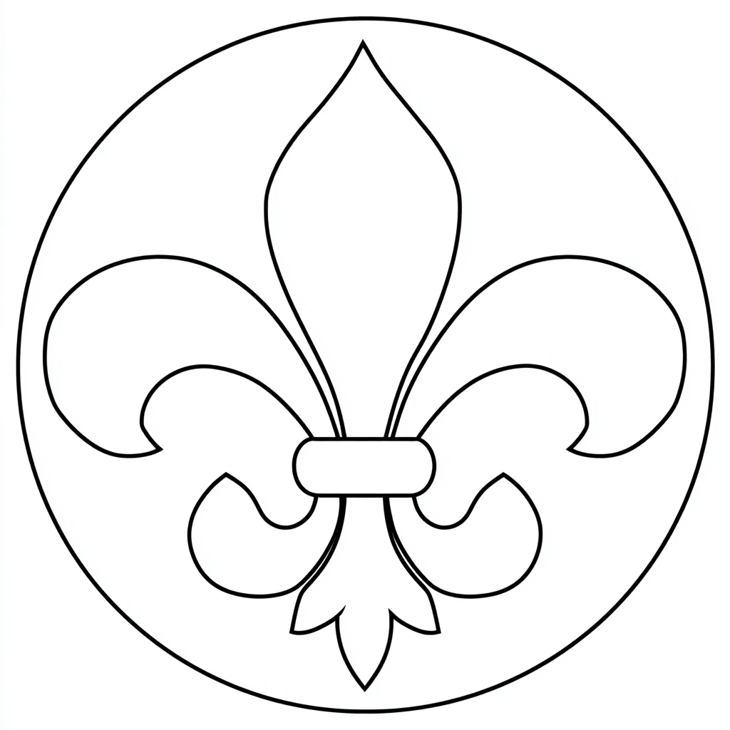 Dibujo de mandala de flor de lis heráldica para colorear Dibujo de mandala de flor de lis heráldica para colorear