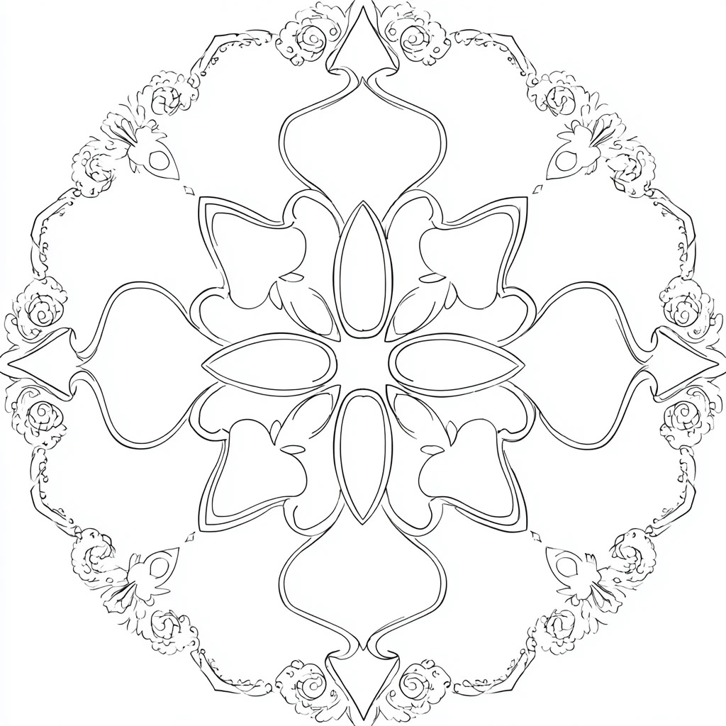 Dibujo de mandala de flor de lis con motivos florales para colorear Dibujo de mandala de flor de lis con motivos florales para colorear