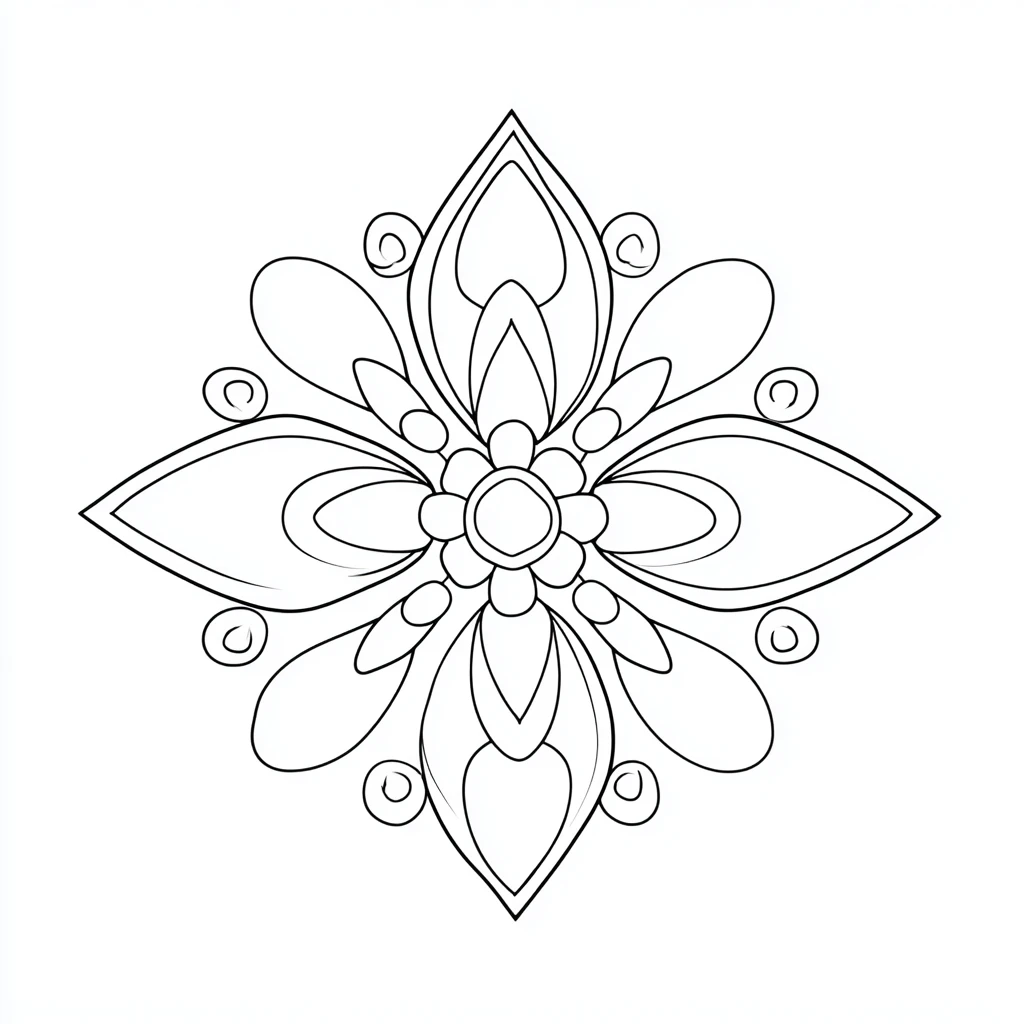 Dibujo de mandala de flor de lis decorativo para colorear Dibujo de mandala de flor de lis decorativo para colorear