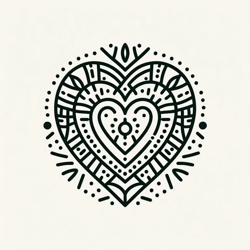 Dibujo de mandala artístico de corazones para colorear Dibujo de mandala artístico de corazones para colorear