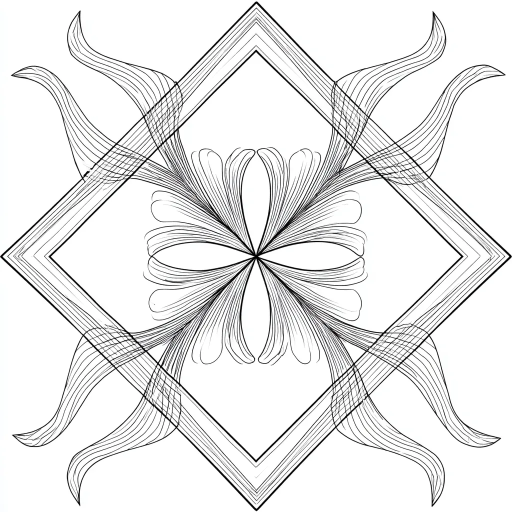 Dibujo de mandala fácil con forma de caja de regalo para colorear