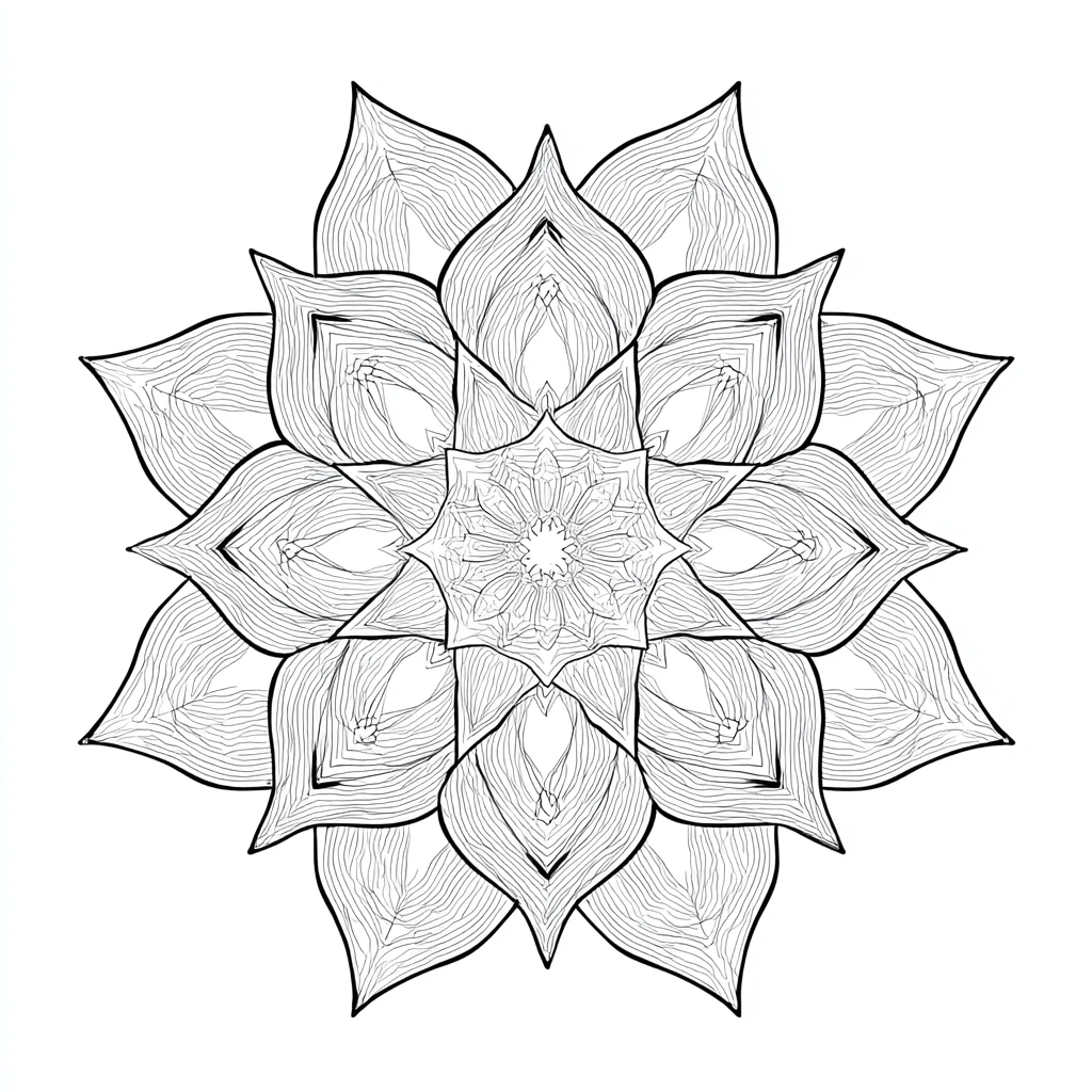 Dibujo de mandala de flor de loto de la serenidad para colorear