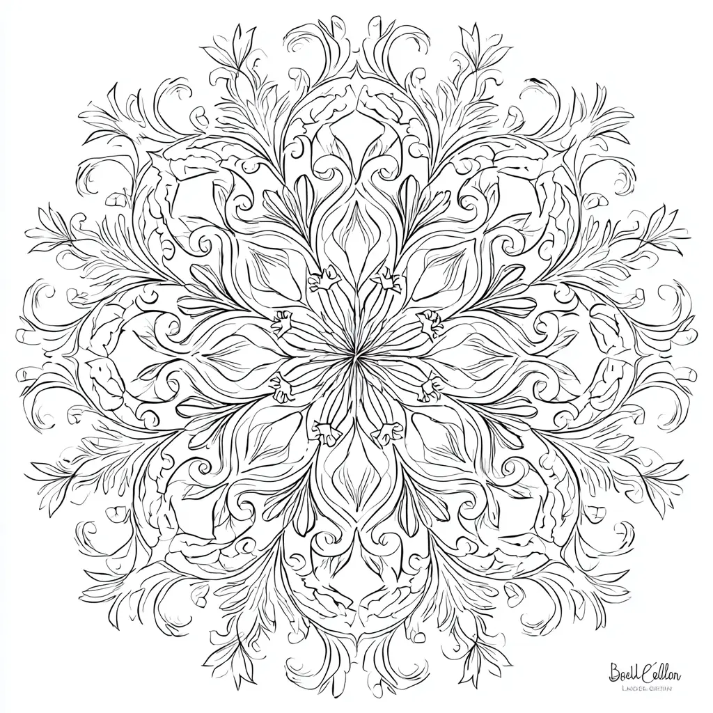 Dibujo de mandala de flores de lis para colorear Dibujo de mandala de flores de lis para colorear