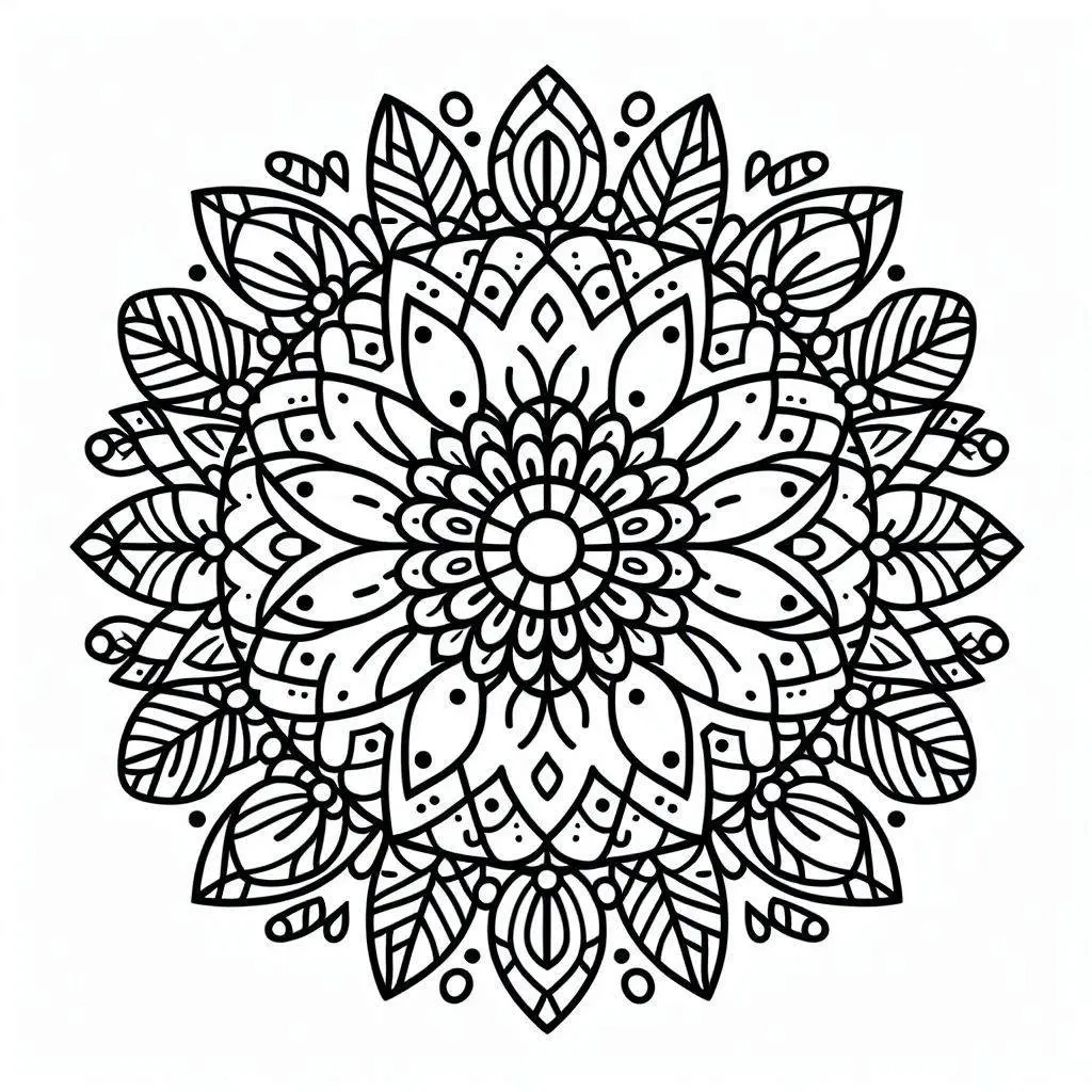 Dibujo de mandala circular de estilo tribal para colorear Dibujo de mandala circular de estilo tribal para colorear