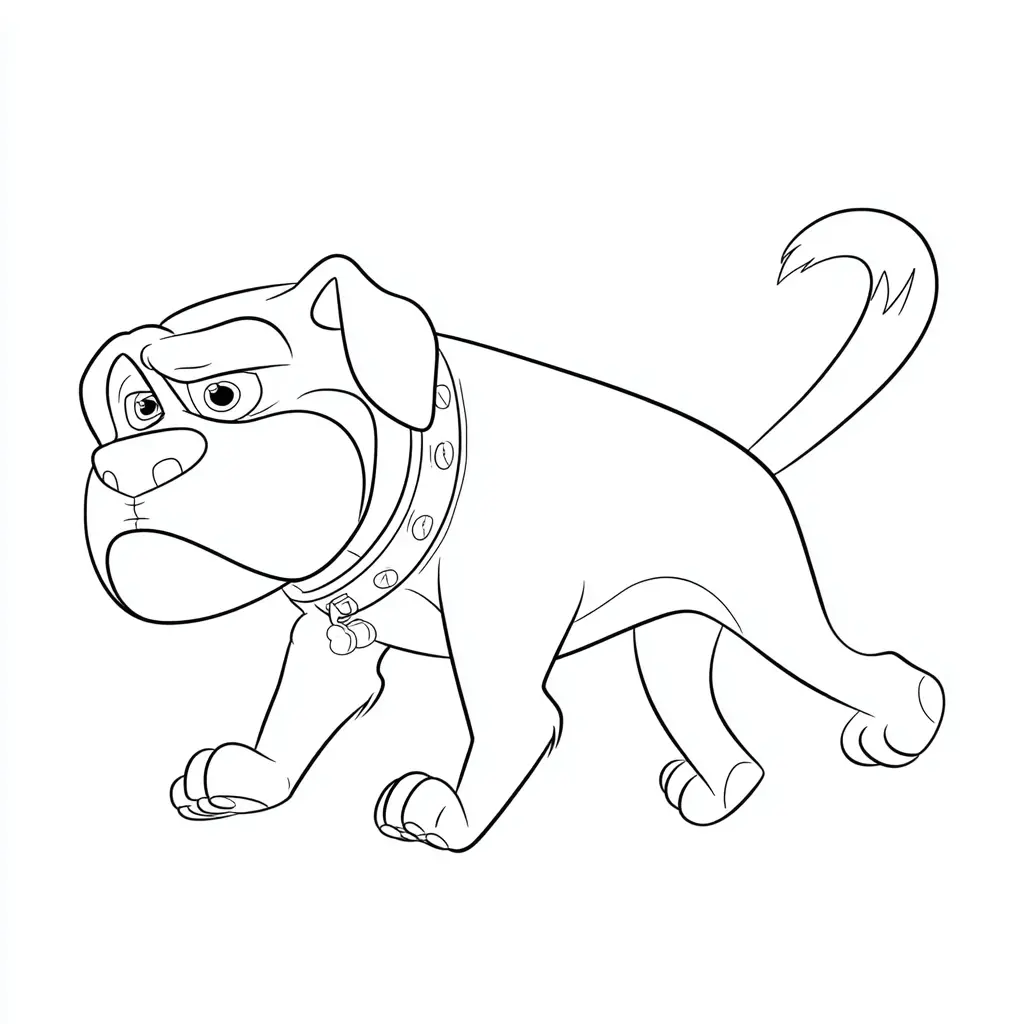 Dibujo de caricatura de mastín inglés para colorear Dibujo de caricatura de mastín inglés para colorear