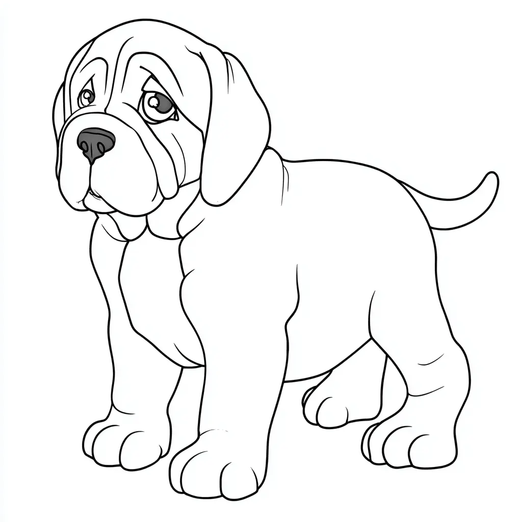 Dibujo de cachorro mastín napolitano para colorear Dibujo de cachorro mastín napolitano para colorear