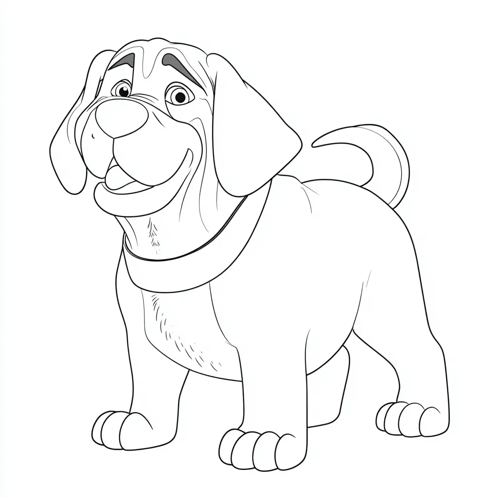 Dibujo de mastín español estilo cartoon para colorear Dibujo de mastín español estilo cartoon para colorear