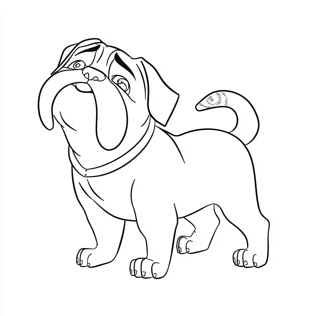 Dibujo de perro mastín para niños para colorear Dibujo de perro mastín para niños para colorear