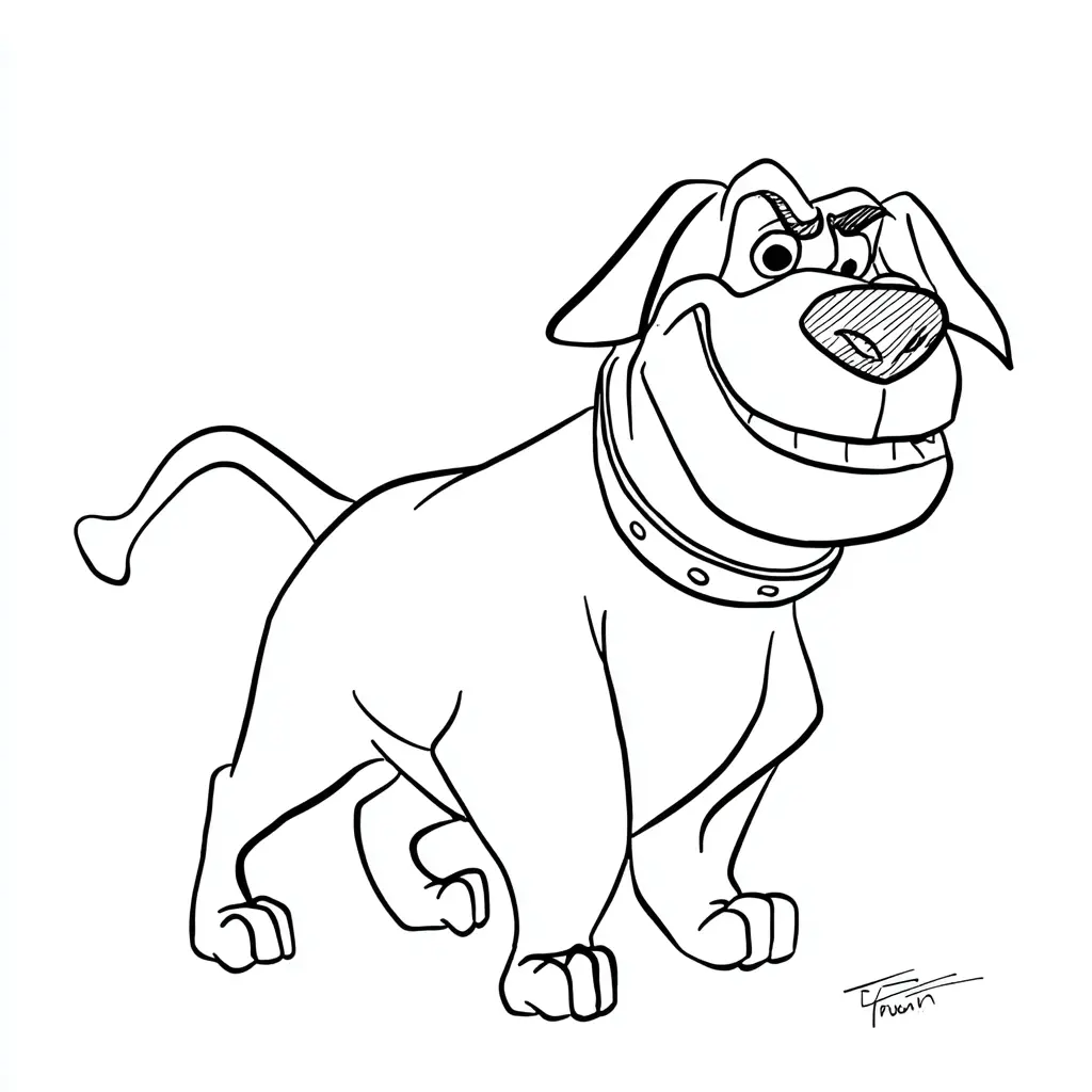 Dibujo de perro mastín inglés cartoon para colorear Dibujo de perro mastín inglés cartoon para colorear