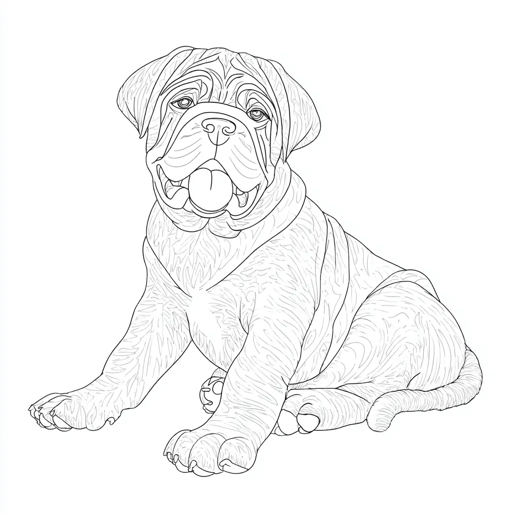 Dibujo de mastín inglés zentangle para colorear Dibujo de mastín inglés zentangle para colorear
