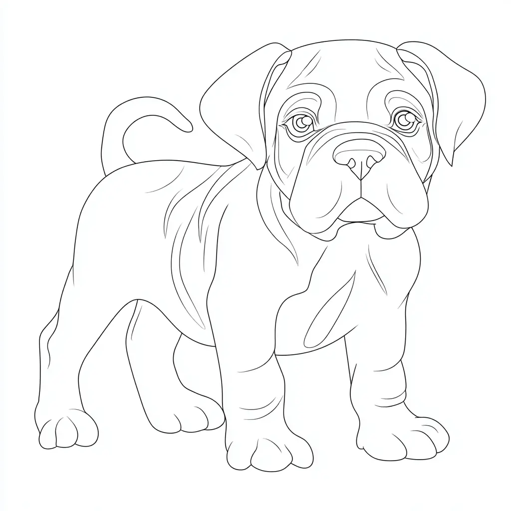Dibujo de cachorro mastín napolitano para colorear Dibujo de cachorro mastín napolitano para colorear