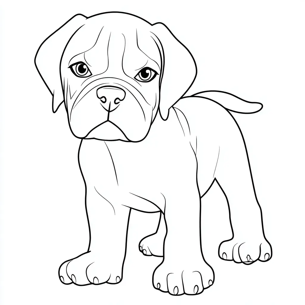 Dibujo de cachorro mastín inglés para colorear Dibujo de cachorro mastín inglés para colorear