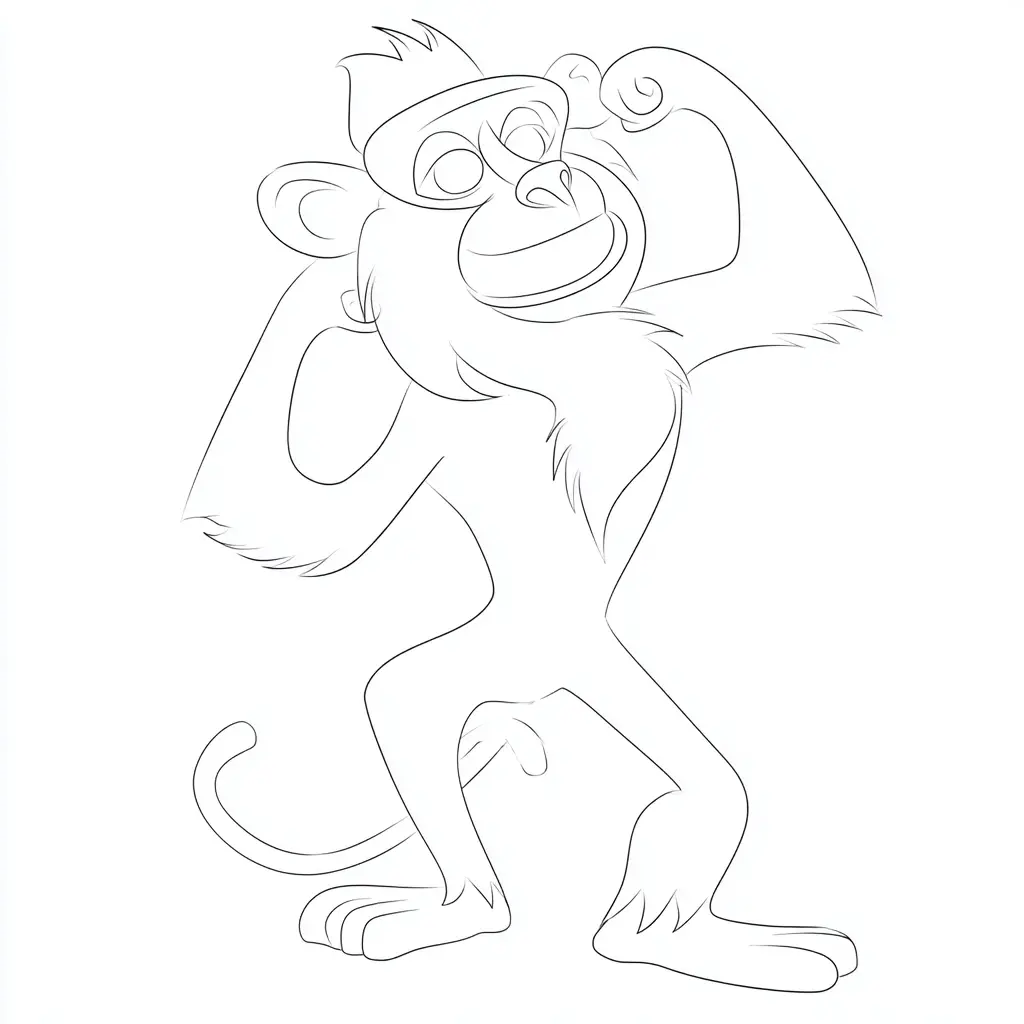Dibujo de mono babuino con fuerza para colorear Dibujo de mono babuino con fuerza para colorear