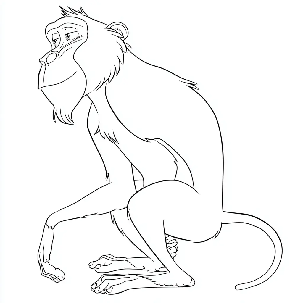 Dibujo de mono babuino para colorear Dibujo de mono babuino para colorear