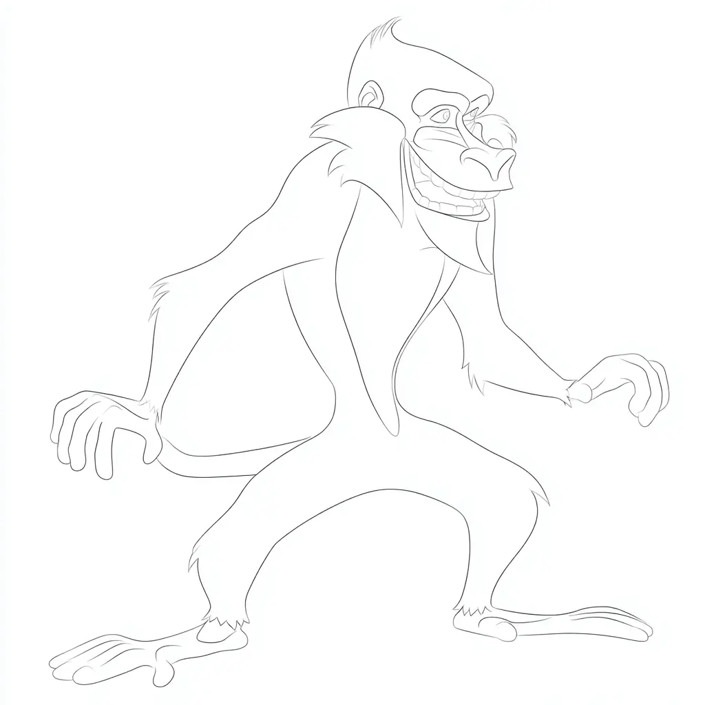 Dibujo de mono babuino cartoon para colorear Dibujo de mono babuino cartoon para colorear