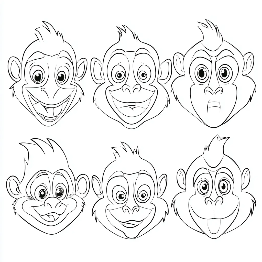 Dibujo de emociones de mono babuino cartoon para colorear Dibujo de emociones de mono babuino cartoon para colorear