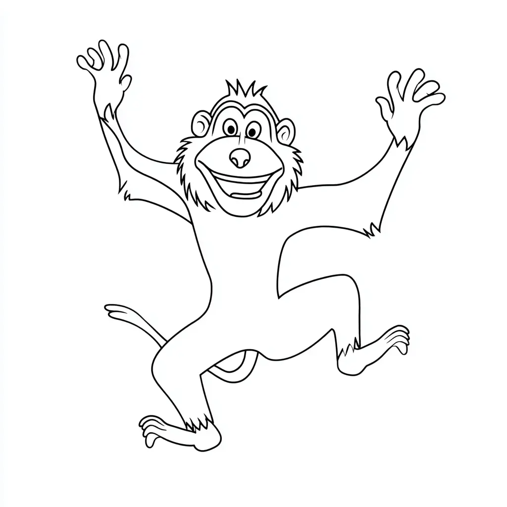 Dibujo de forma de mono babuino cartoon para colorear Dibujo de forma de mono babuino cartoon para colorear