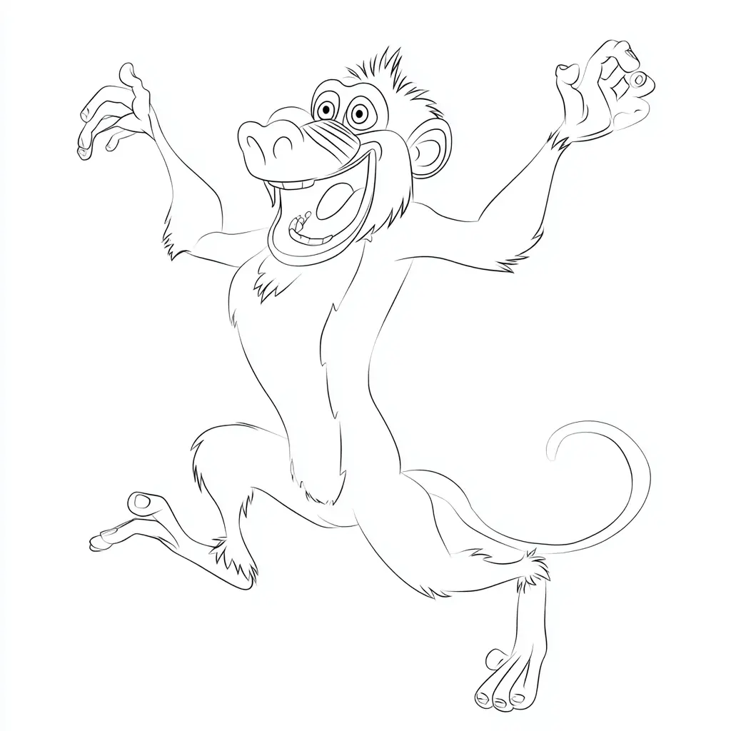 Dibujo de mono babuino de dibujos para colorear Dibujo de mono babuino de dibujos para colorear