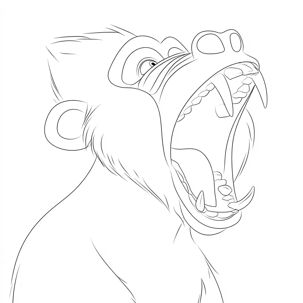 Dibujo de colmillos de mono babuino para colorear Dibujo de colmillos de mono babuino para colorear