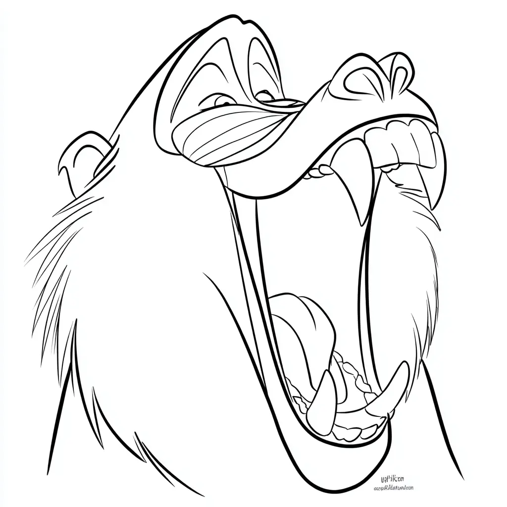 Dibujo de expresión caricaturesca de mono babuino para colorear Dibujo de expresión caricaturesca de mono babuino para colorear