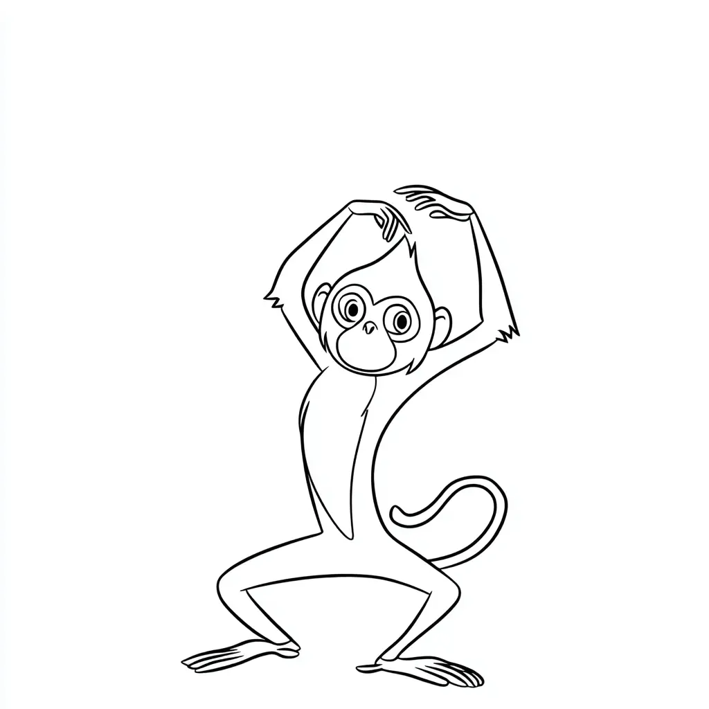 Dibujo de figura de mono macaco cartoon para colorear Dibujo de figura de mono macaco cartoon para colorear