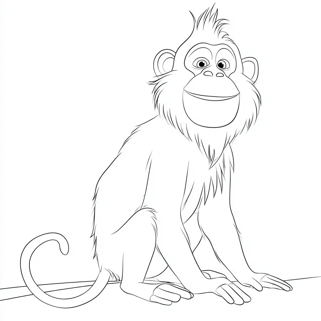 Dibujo de mono macaco barbudo para colorear Dibujo de mono macaco barbudo para colorear