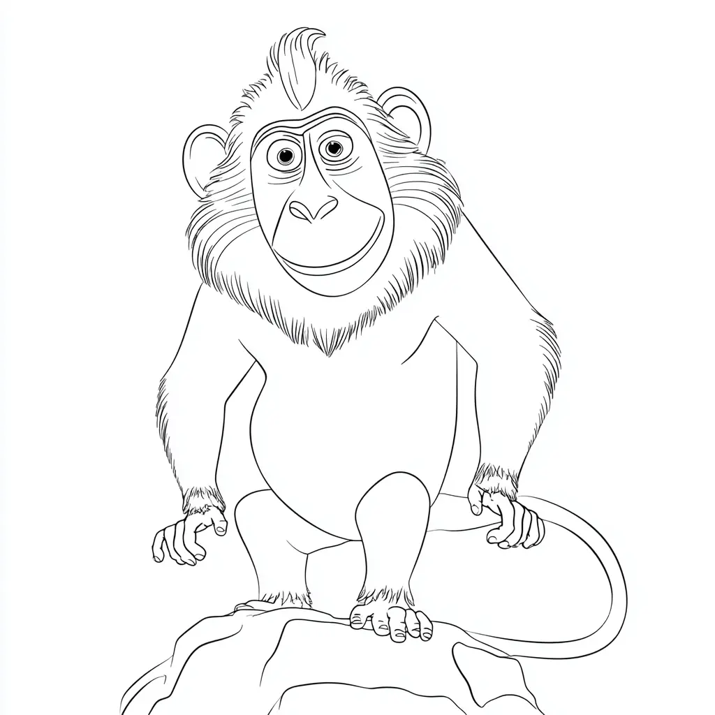 Dibujo de mono macaco peludo para colorear Dibujo de mono macaco peludo para colorear