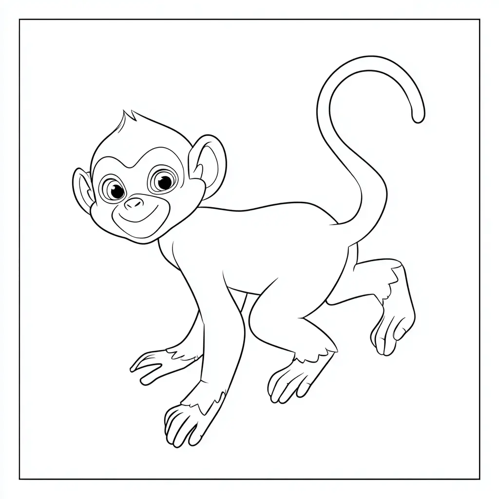 Dibujo de mono macaco sonriente para colorear Dibujo de mono macaco sonriente para colorear