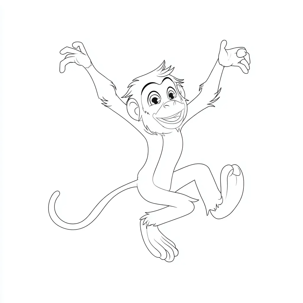 Dibujo de mono macaco alegre para colorear Dibujo de mono macaco alegre para colorear