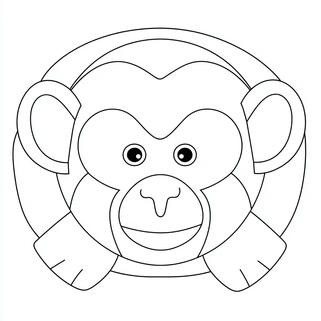 Dibujo de logotipo de mono macaco para colorear Dibujo de logotipo de mono macaco para colorear