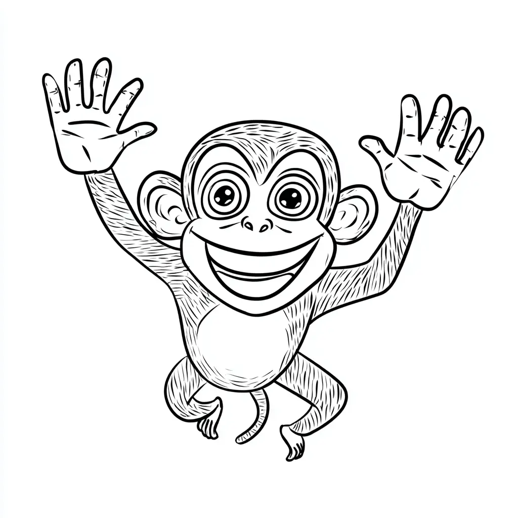 Dibujo de mono macaco de cómic para colorear Dibujo de mono macaco de cómic para colorear