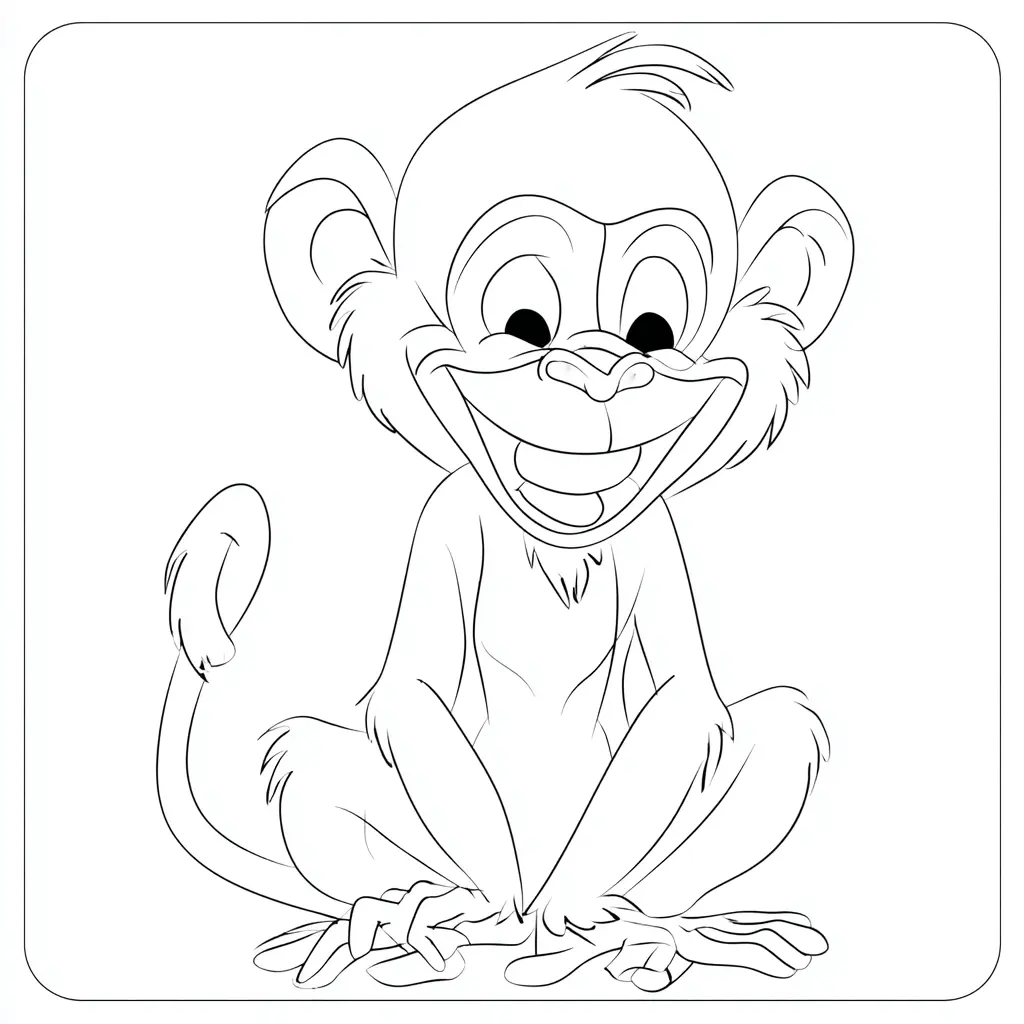 Dibujo de macaco cartoon de cola de león para colorear Dibujo de macaco cartoon de cola de león para colorear