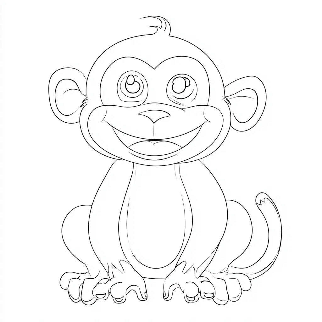 Dibujo de forma con detalle de macaco para colorear Dibujo de forma con detalle de macaco para colorear
