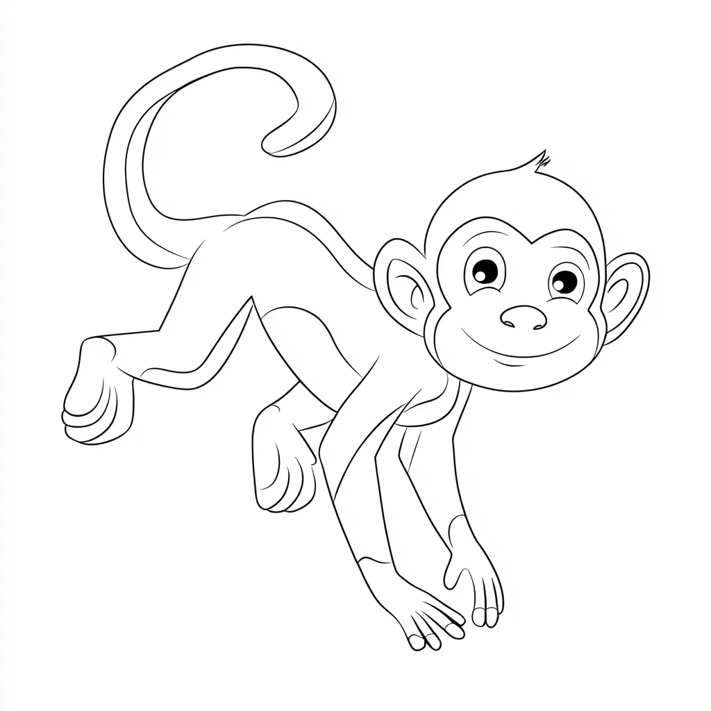 Dibujo de macaco de formas redondeadas para colorear Dibujo de macaco de formas redondeadas para colorear