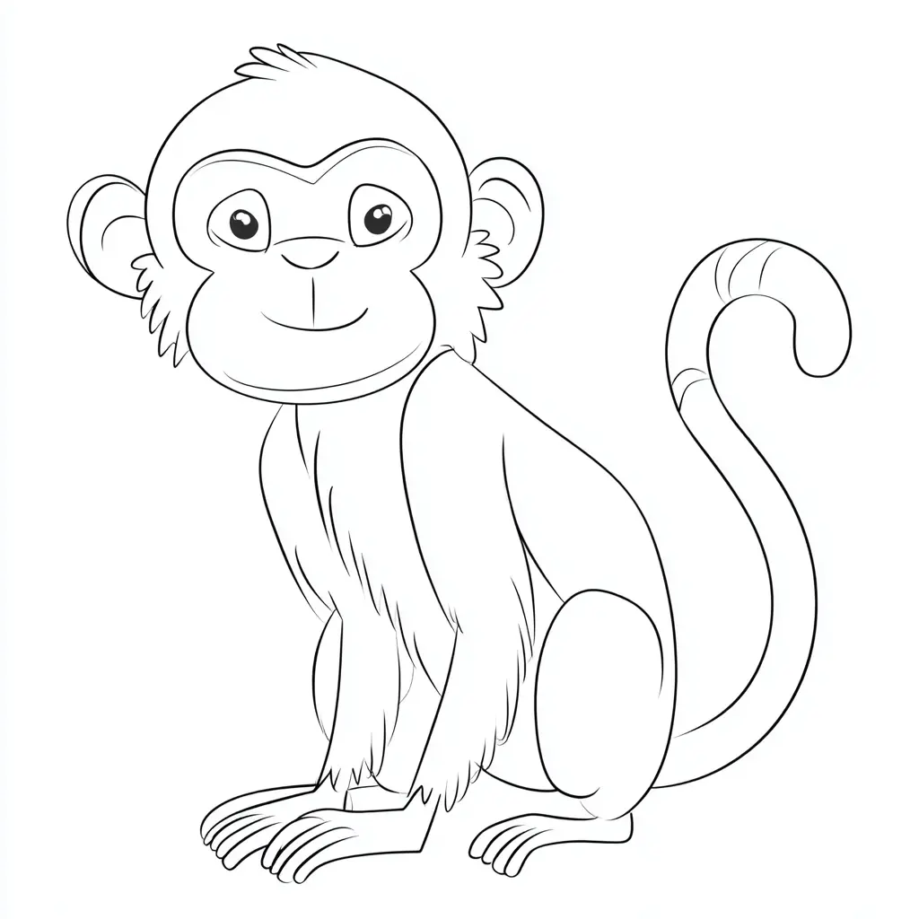 Dibujo de mono macaco infantil para colorear Dibujo de mono macaco infantil para colorear
