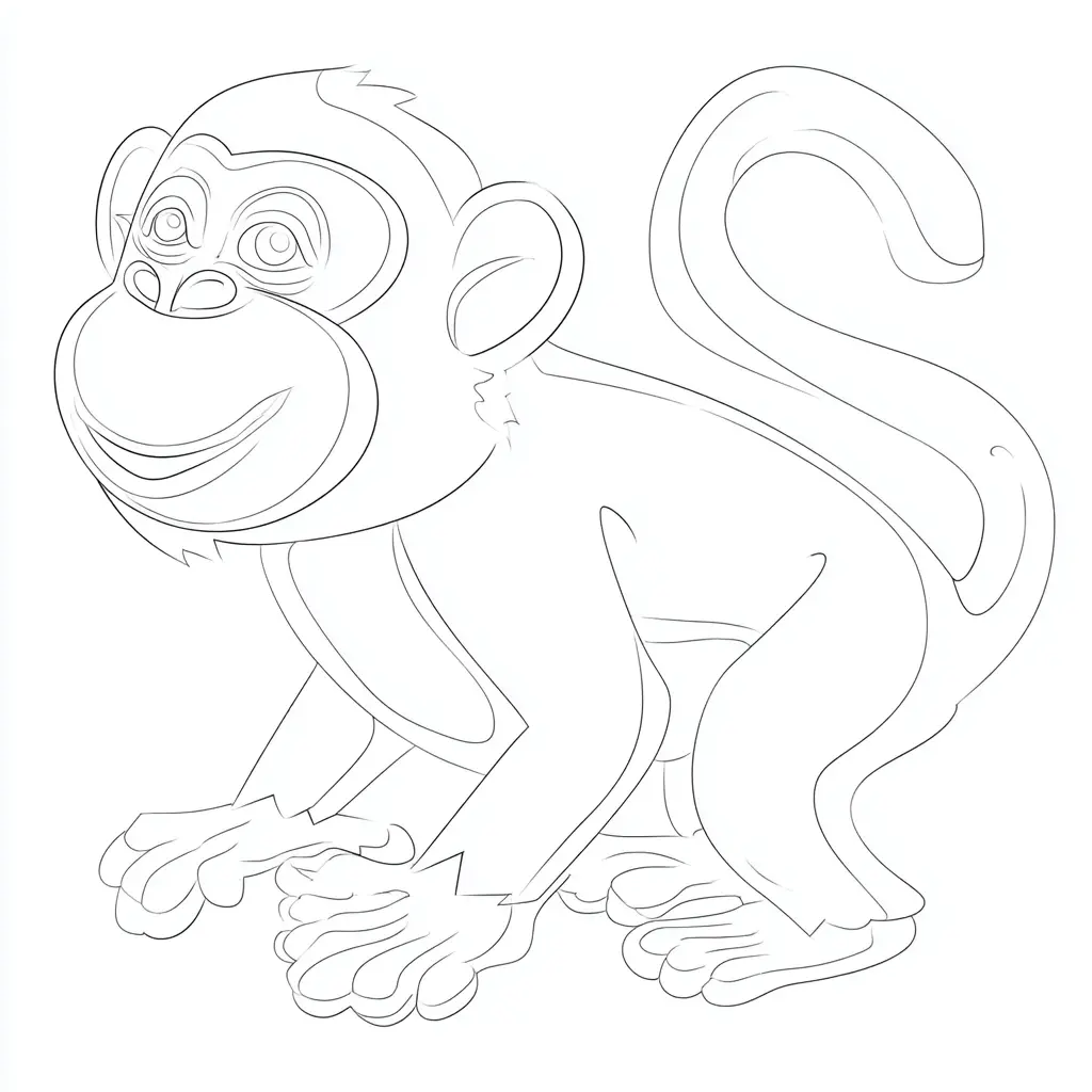 Dibujo de boceto de mono macaco para colorear Dibujo de boceto de mono macaco para colorear