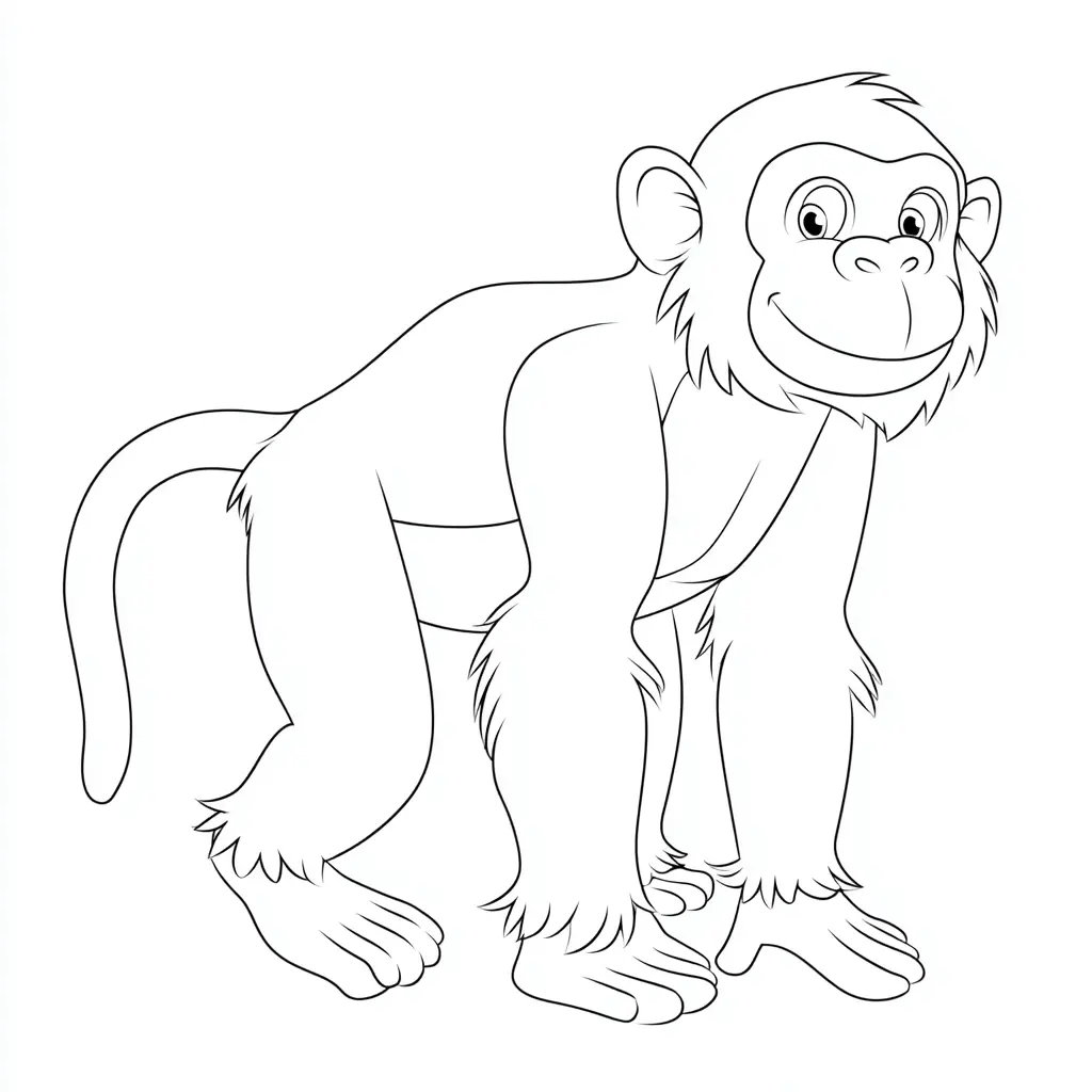 Dibujo de mono sonriente para colorear Dibujo de mono sonriente para colorear