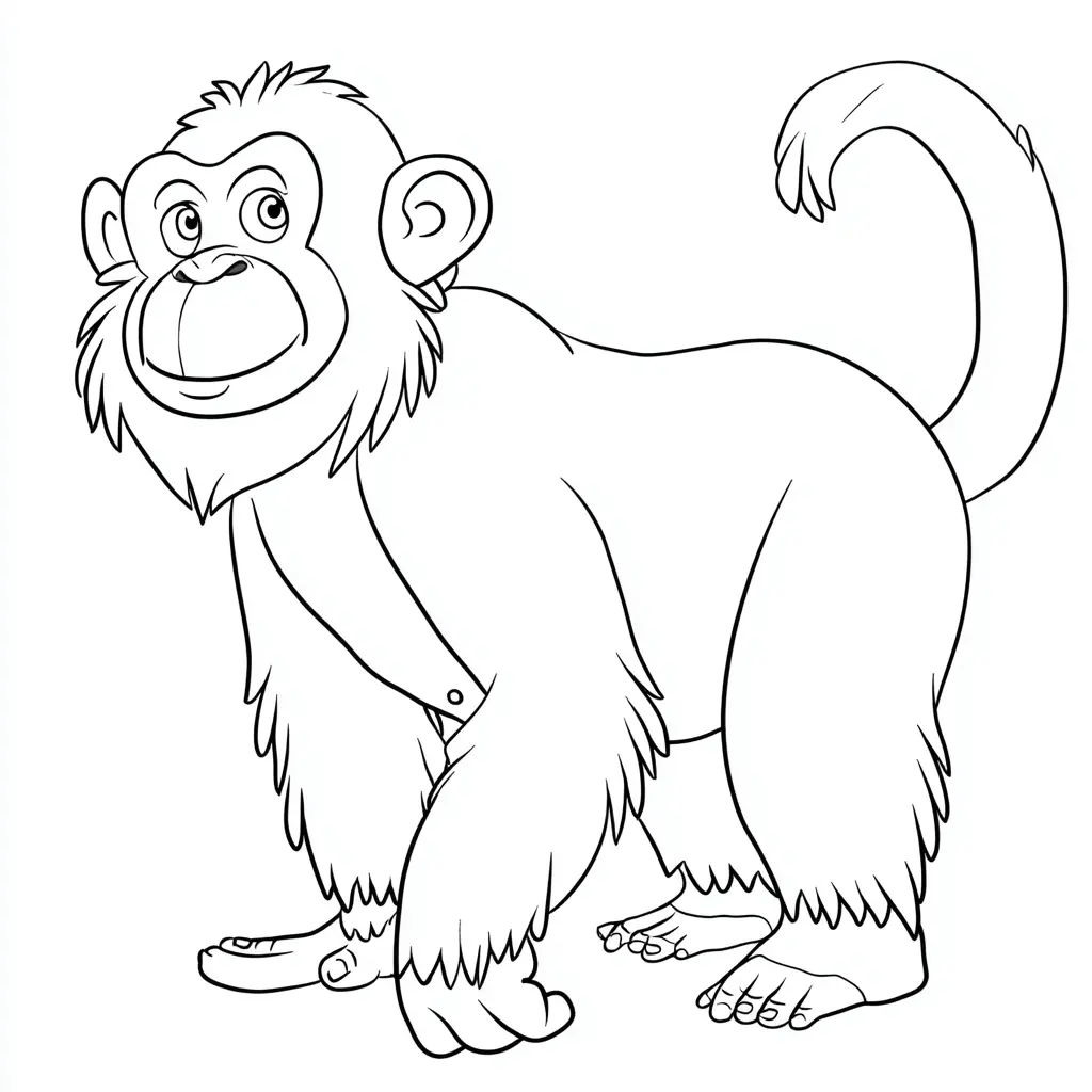 Dibujo de mono adulto para colorear Dibujo de mono adulto para colorear
