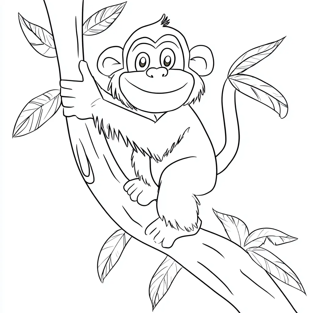 Dibujo de mono de gran sonrisa para colorear Dibujo de mono de gran sonrisa para colorear