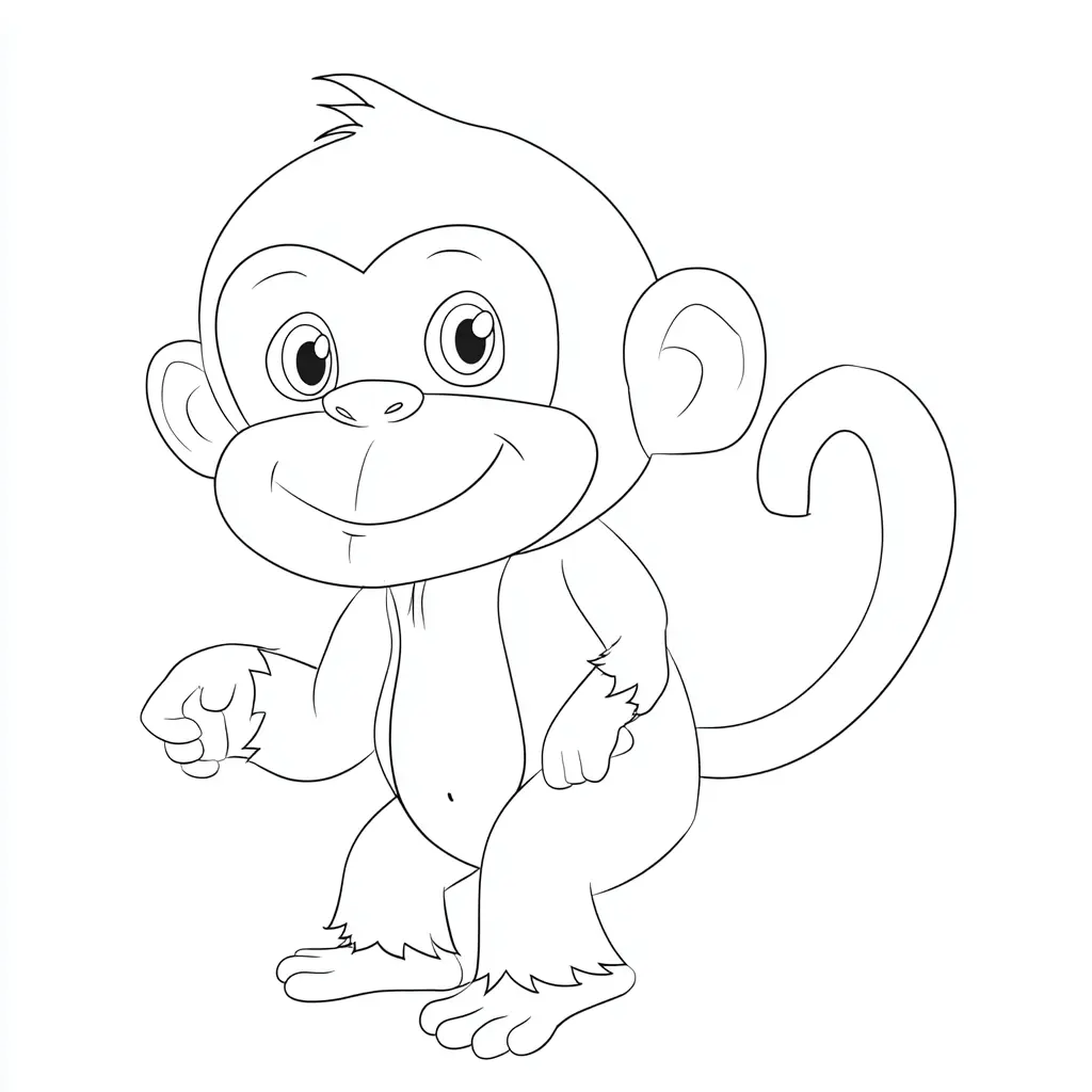 Dibujo de mono chibi para colorear Dibujo de mono chibi para colorear