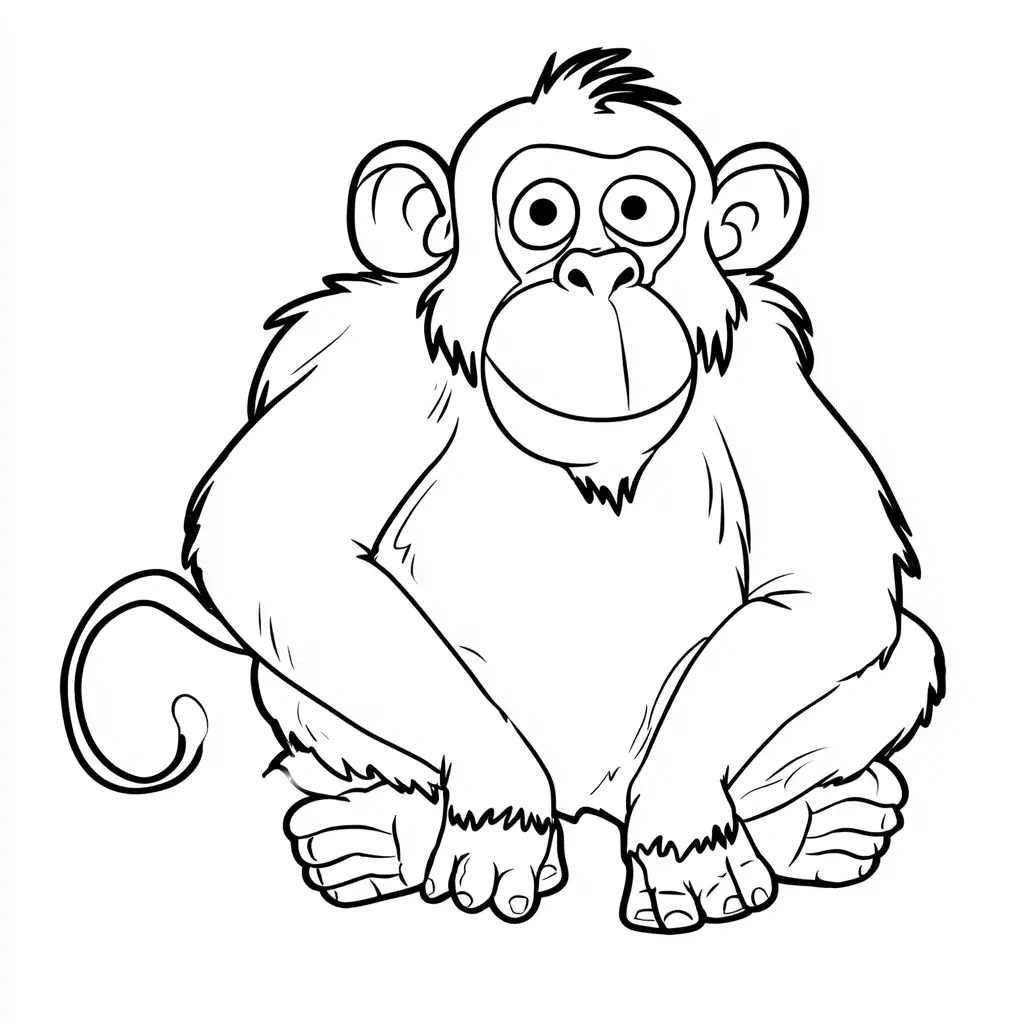 Dibujo de mono sentado para colorear Dibujo de mono sentado para colorear