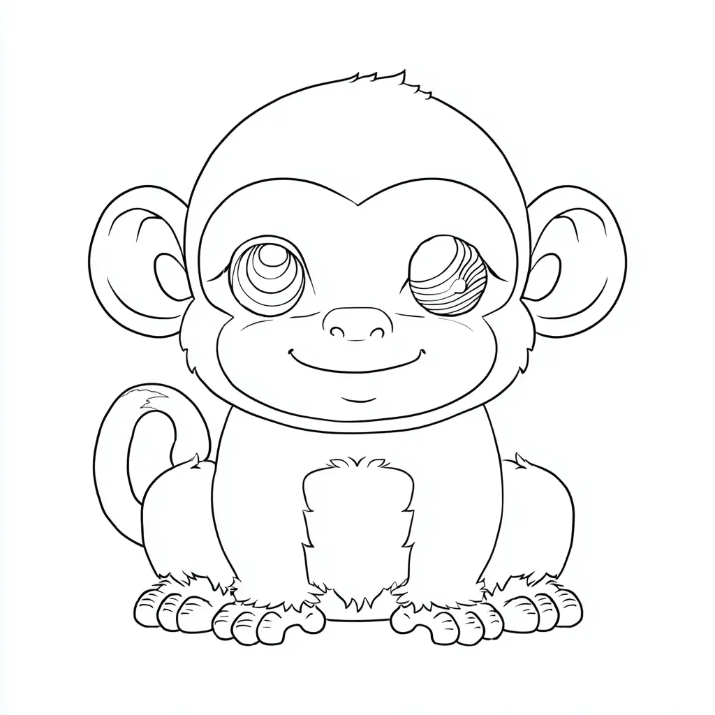 Dibujo de mono con detalles para colorear Dibujo de mono con detalles para colorear