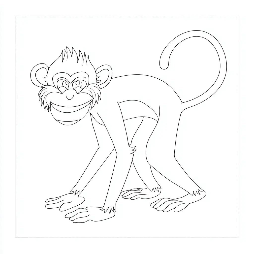 Dibujo de mono estilo zen para colorear Dibujo de mono estilo zen para colorear